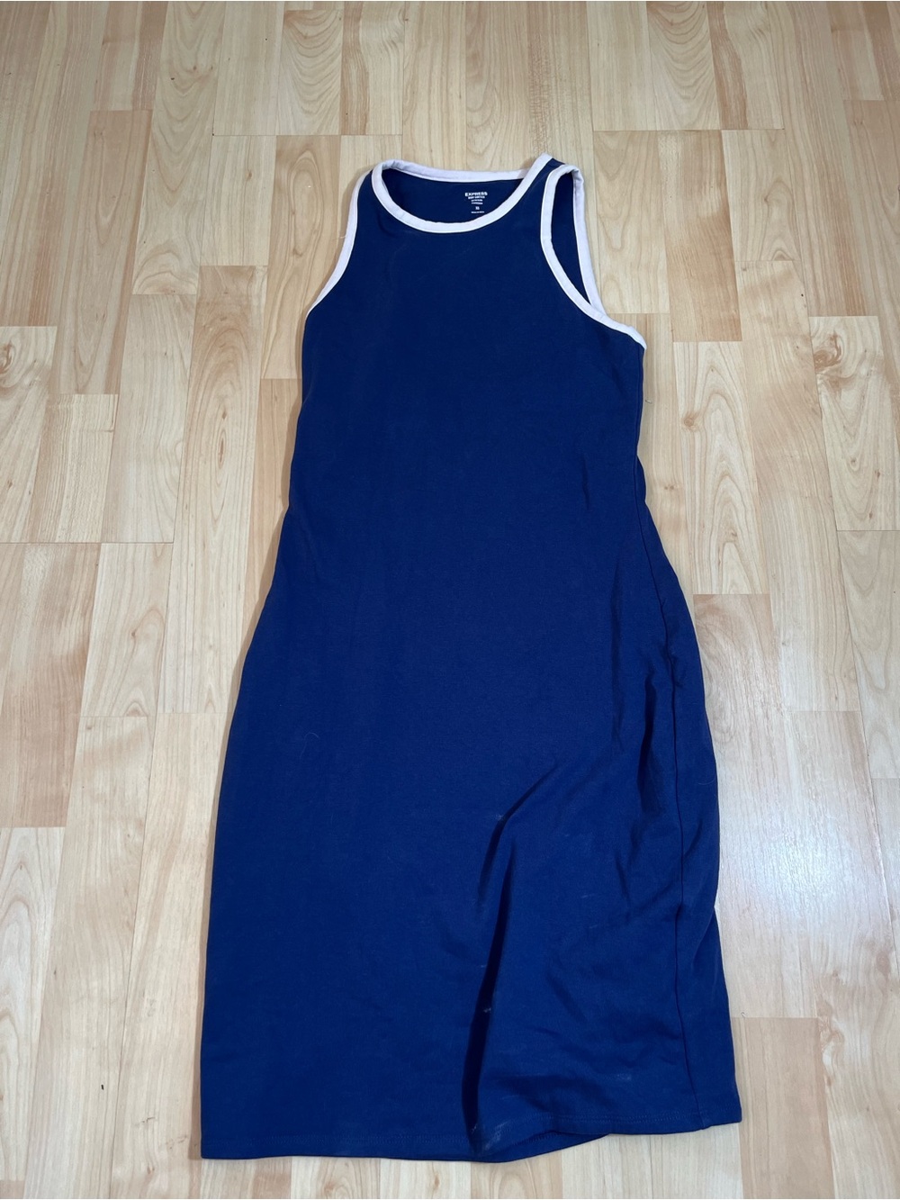 Express Women’s Navy Body-con Body Contour Cotton Blend Dress Size XS